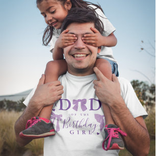 T-shirt Coquette Purple Bows Papa de la fille d'anniversai