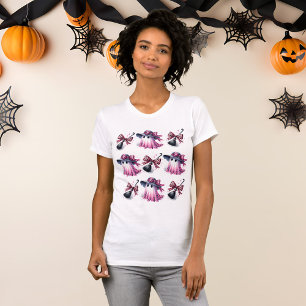 T-shirt Coquette rose et noire Halloween