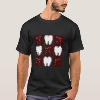 T-shirt Coquette rouge foncé chic branché vaches dentiste 