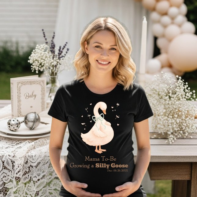 T-shirt Coquette Silly Goose Green Mommy-to-Be, Pregnancy  (Coquette Silly Goose Green Mommy-to-Be, Pregnancy T-Shirt)