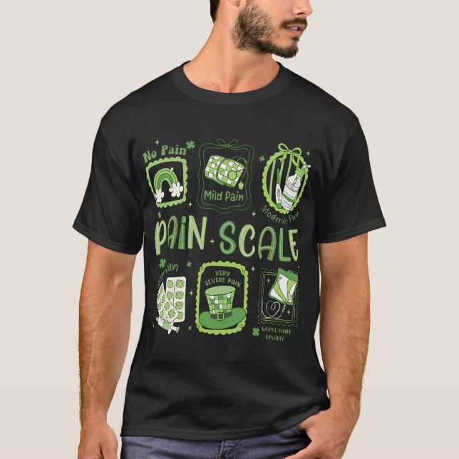T-shirt Coquette Stamp Pain Scale Shamrock Trauma Nurse Pa (Devant)