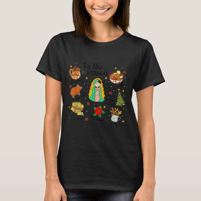 T-shirt Coquette Tis The Season Mexican Christmas Spanish  (Devant)
