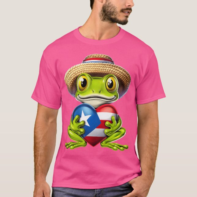 T-shirt Coqui Frog Porto Rico Heart Puerto Rican Drapeau T (Devant)