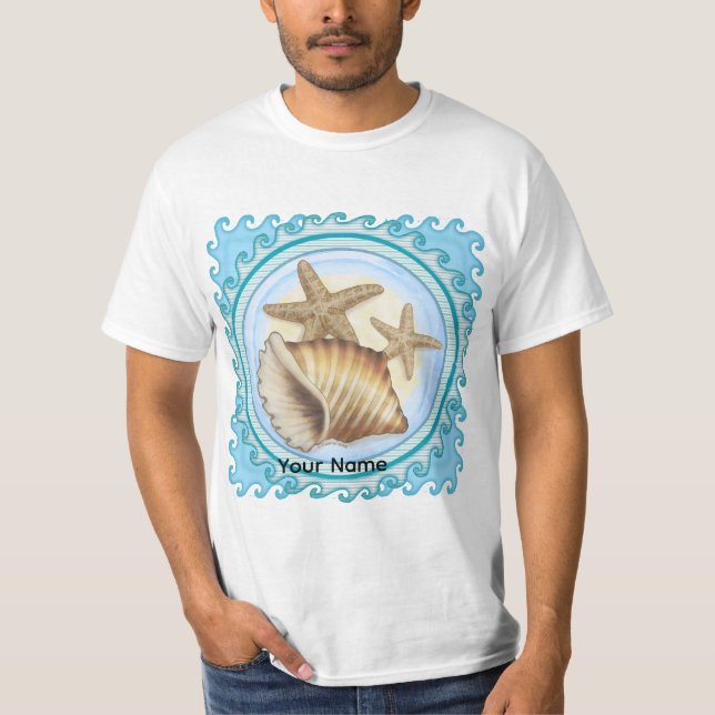T-shirt Coquillage et étoile de mer (Devant)