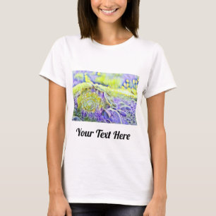 T-shirt Coquillage jaune violet dans l'aquarelle mousseuse