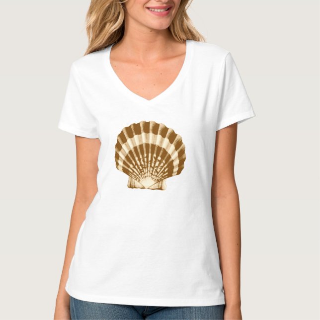 T-shirt Coquillage - marron et beige (Devant)