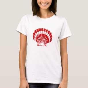 T-shirt Coquillage - rouge profond et blanc
