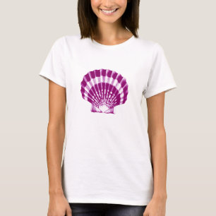 T-shirt Coquillage - violet et blanc