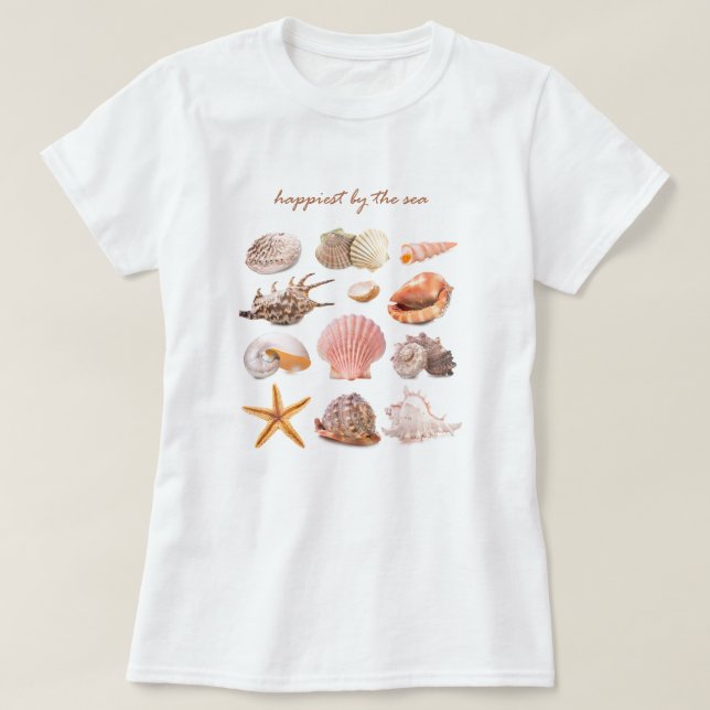 T-shirt Coquillages de bord de mer esthétique (Design devant)