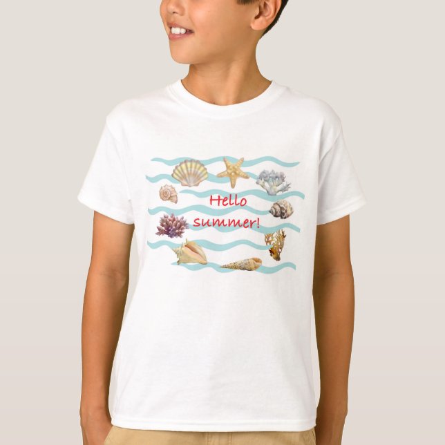 T-shirt coquillages de mer (Devant)