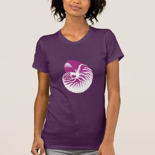 T-shirt Coquille de Nautilus - aubergine violet et blanc