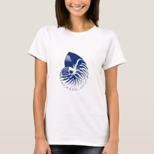 T-shirt Coquille de Nautilus - bleu marine et blanc