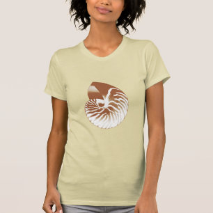 T-shirt Coquille de Nautilus - cacao brun et blanc