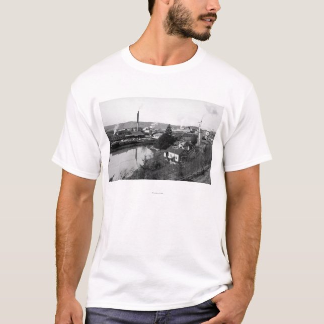 T-shirt Coquille, OU moulins de vue de ville et de bois de (Devant)