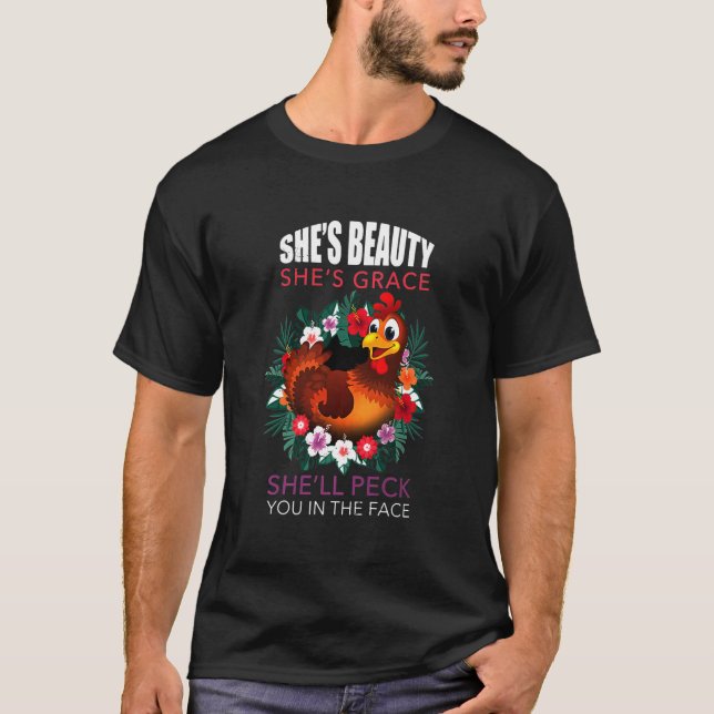 T-shirt Coquille Vous Peck Dans Le Poulet Visuel (Devant)