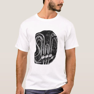 T-shirt Cor de harmonie sifflant la conception noire et