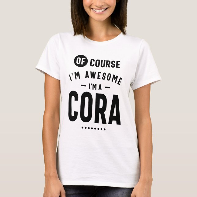 T-shirt Cora Nom personnalisé Anniversaire (Devant)