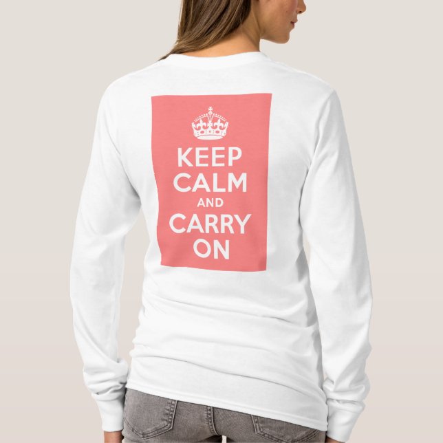 T-shirt Corail clair Gardez le calme et continuer (Dos)