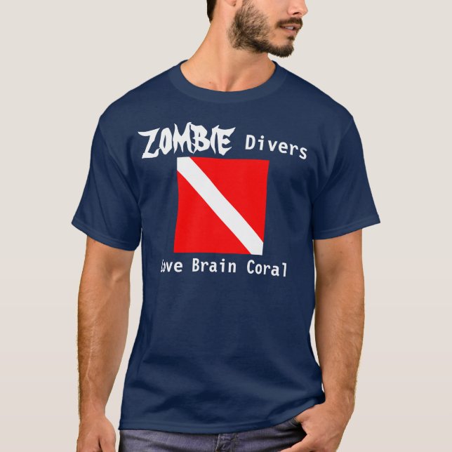 T-shirt Corail de cerveau d'amour de plongeurs de zombi (Devant)