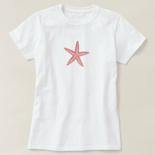 T-shirt Corail d'étoiles de mer rose