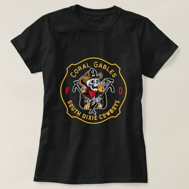 T-shirt Coral Gables South Dixie Cowboys Fire Department F (Design devant)