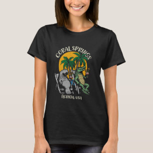 T-shirt Coral Springs Floride USA Funny Manatee Alligator
