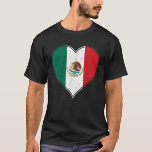 T-shirt Corazon Mexicano Bandera De mexico Drapeau mexicai