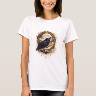 T-shirt Corbeau céleste Lune Gothique Nuit Nature Vibes