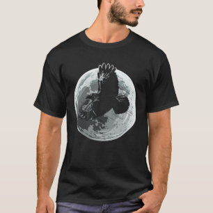 T-shirt Corbeau de pleine lune Oiseau sombre gothique