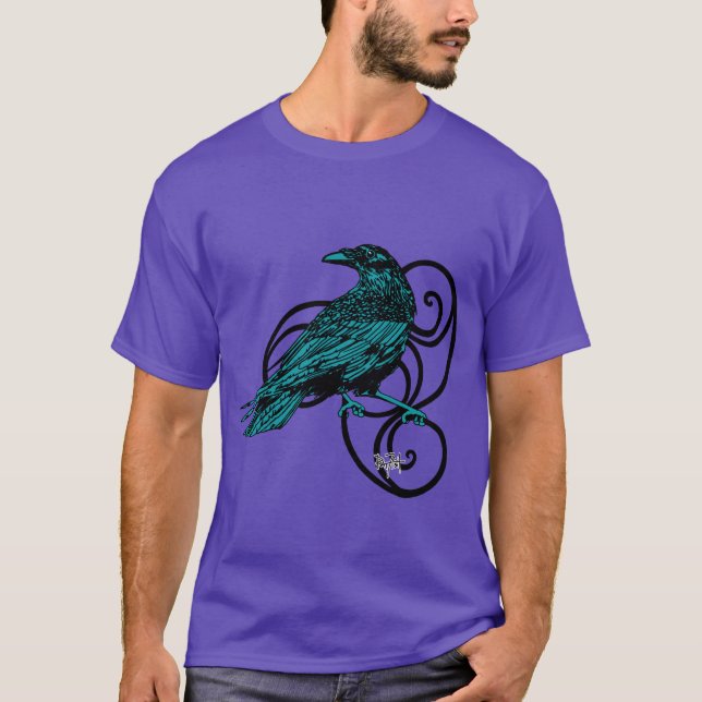 T-shirt Corbeau en spirales (Devant)