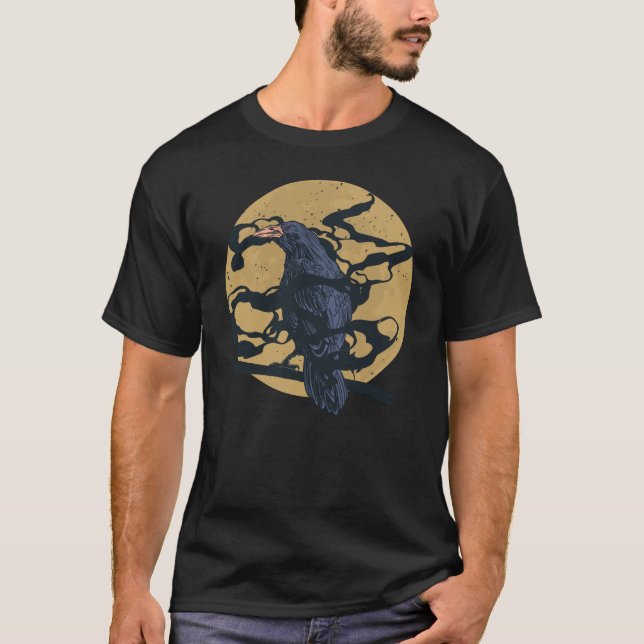 T-shirt Corbeau Et Lune (Devant)