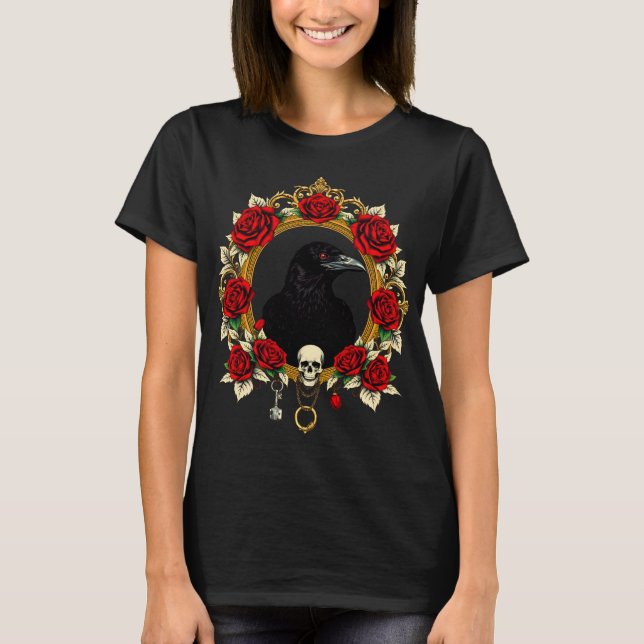 T-shirt Corbeau gothique vintage (Devant)