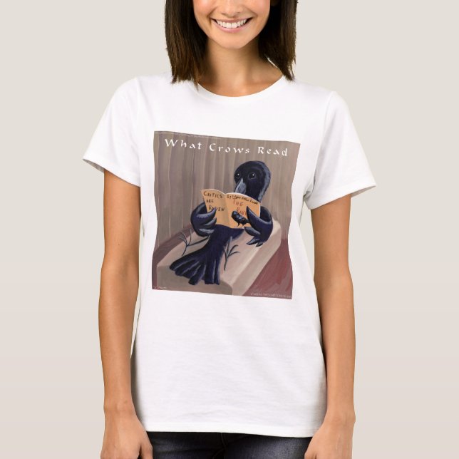 T-shirt Corbeau lisant le Corbeau drôle (Devant)