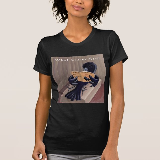 T-shirt Corbeau lisant le corbeau drôle (Devant)