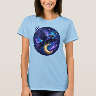 T-shirt Corbeau Mystique avec Quartier de Lune