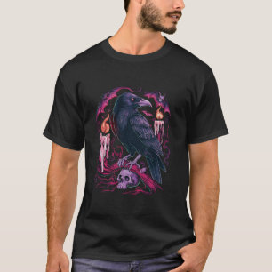 T-shirt Corbeau noir Corbeau crâne d'oiseau T Chemise