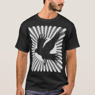 T-shirt Corbeau noir japonais esthétique rétro corbeau