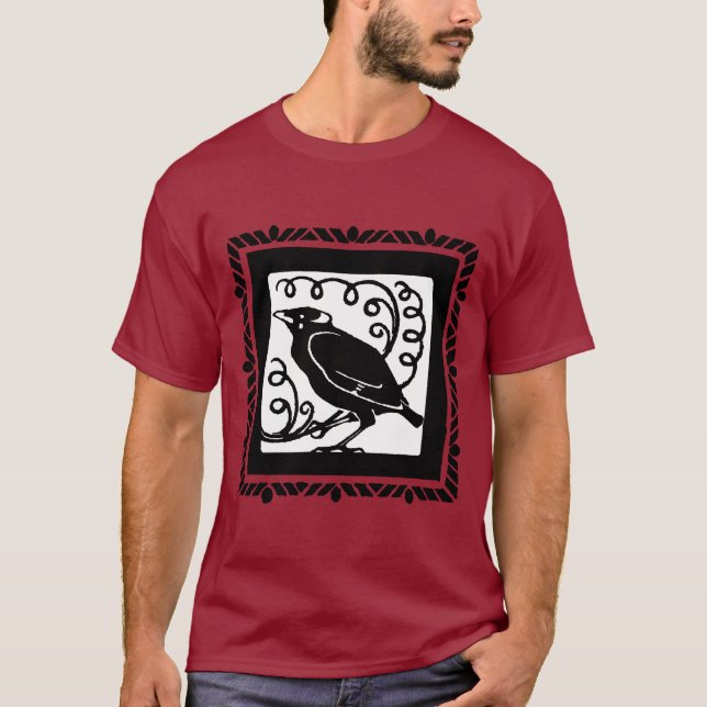 T-shirt Corbeau ou corbeau Art déco (Devant)
