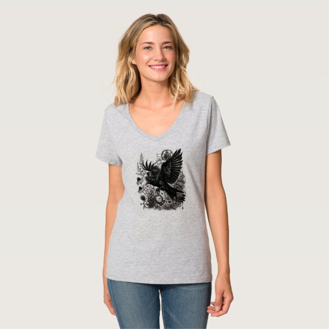 T-shirt Corbeau Steampunk (Devant entier)