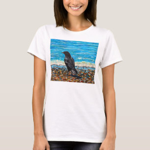 T-shirt Corbeau sur la plage 2 Peinture