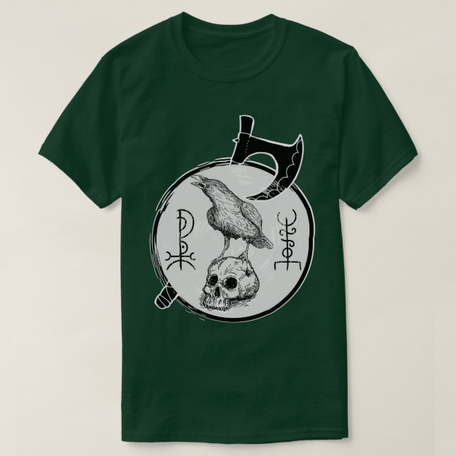 T-shirt Corbeau viking sur le crâne 1 (Design devant)