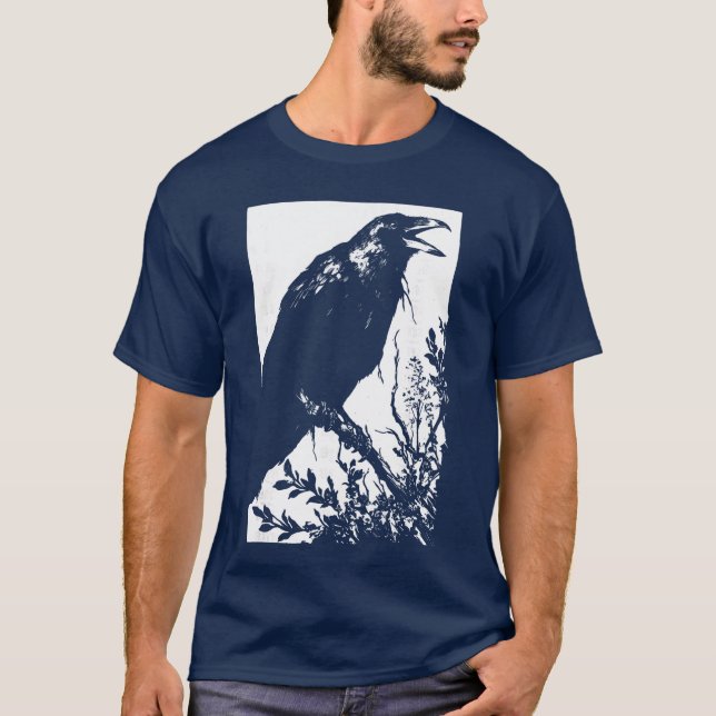 T-shirt Corbeau Weirdcore Goblincore Punk Goth Esthétique  (Devant)