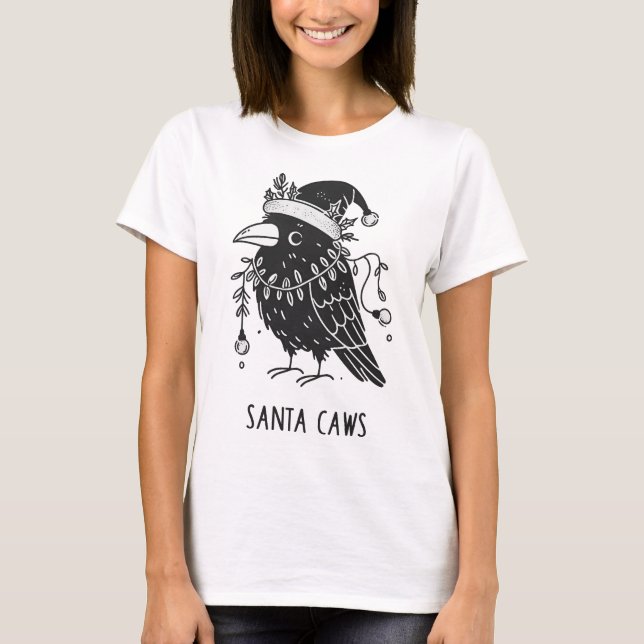 T-shirt Corbeaux de Noël Père Noël Caws (Devant)