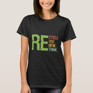 T-shirt Corbeille couleur mignonne Réutiliser Renouveler l