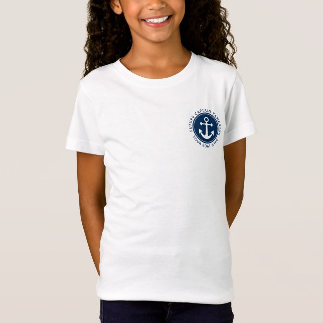 T-Shirt Corde d'Ancre marine Nom du bateau personnalisé Ma (Devant)
