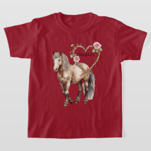 T-shirt Corde de cheval occidentale à motif floral rose et