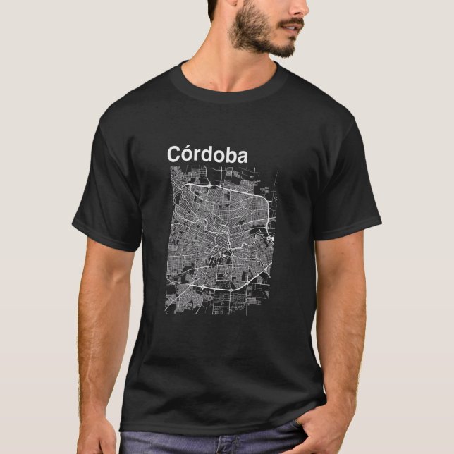 T-shirt Cordoba Espagne Classic City Map Graphique (Devant)