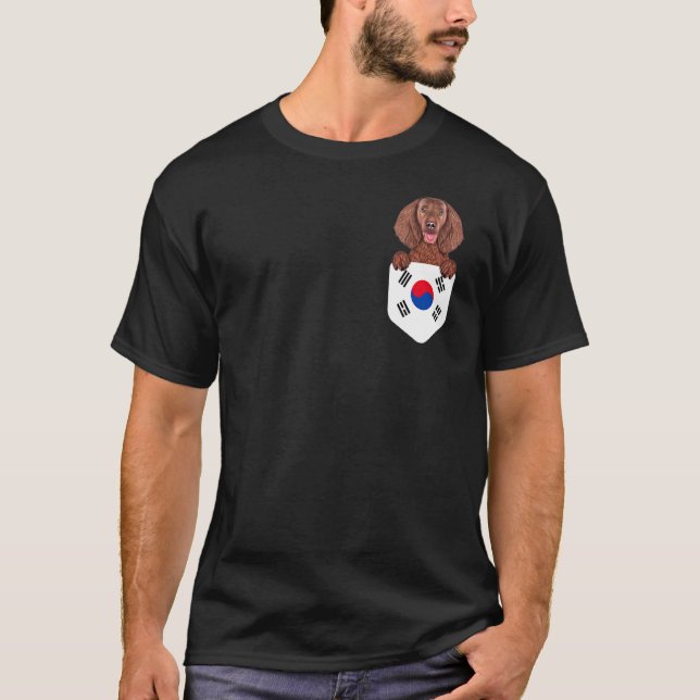 T-shirt Corée Du Sud Drapeau Américain Chien Espagnol D'Ea (Devant)