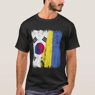 T-shirt Corée du Sud Ukraine Demi-drapeau Sud-coréen Ukrai