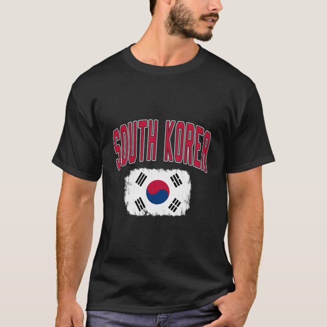 T-shirt Corée du Sud Varsity National Distesse Distorsion  (Devant)